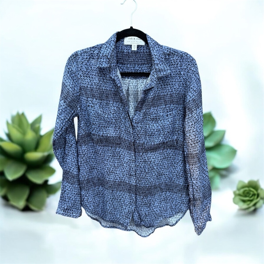 Anthropologie Cloth & Stone Tiffany Button Up Blouse XS - Picture 2 of 3
